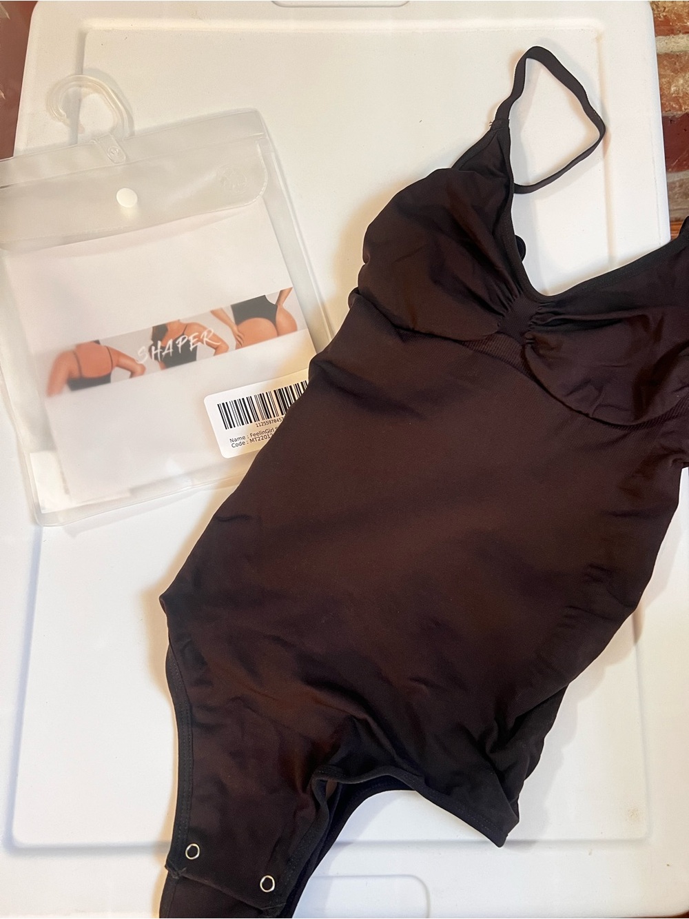 Dark Brown Women’s Shaping Bodysuit with Adjustable Straps